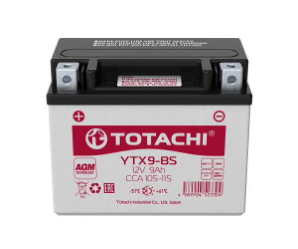 картинка Аккумулятор TOTACHI  9 А/Ч 12N9-4B-BS  12V от интернет-магазина "АВТОИМПЕРИЯ", 2000000047720