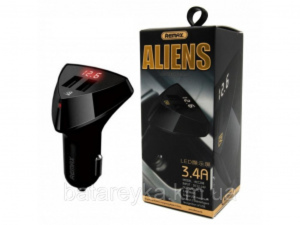 картинка Адаптер ReMax CarCharger RCC208 Aliens 3.4A от интернет-магазина "АВТОИМПЕРИЯ", 6954851260684
